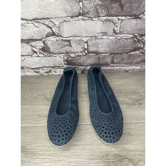 ARCHE Blue Suede Leather Perforated Ballet Flat Shoes France Women 37EU/6.5M US - Picture 14 of 16